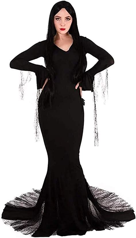 Miccostumes Womens Morticia Addams Cosplay Costume Black