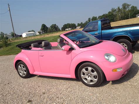 Pink Convertible Volkswagen Beetle