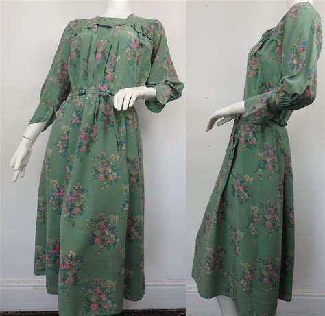 1930s Silk Print Day Dress Vintage 1930s Silk Dress Etsy