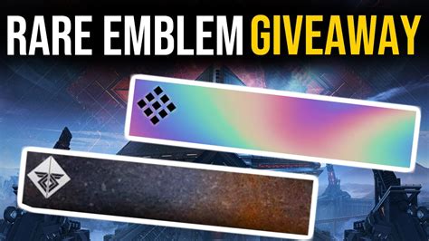 Rare Emblem Giveaway For Destiny 2 1000 Subscriber Special Youtube