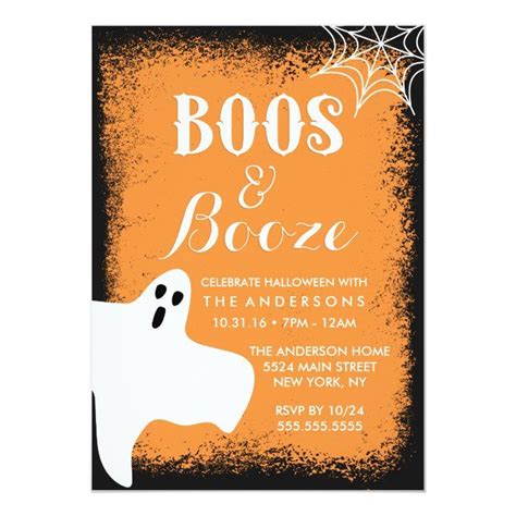 Boos And Booze Halloween Party Invitation In 2020