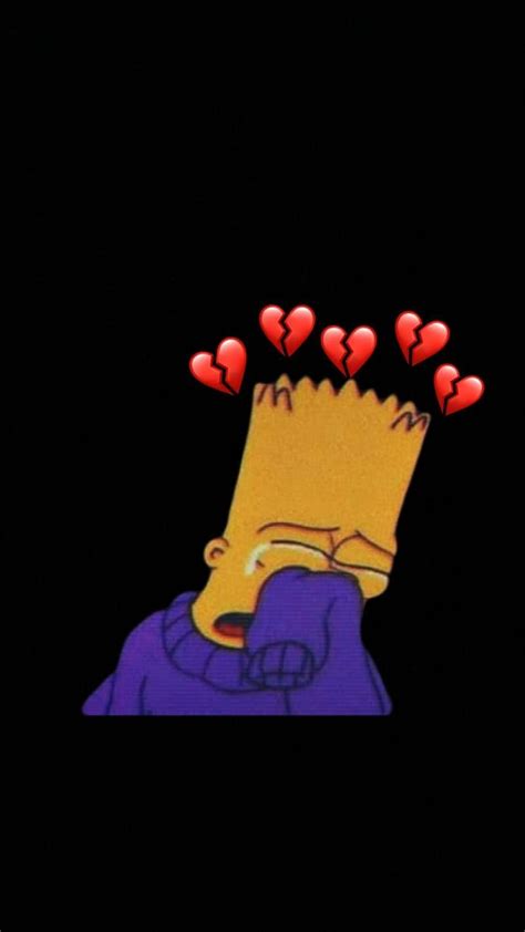 Breakup Simpson Crying Emoji Simpson Crying Cartoon Broken Heart
