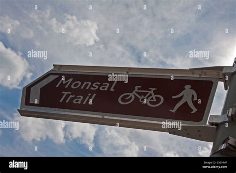 Brown Tourist Sign For Monsal Trail Derbyshire Stock Photo Alamy