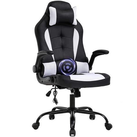 Computer and desk chair is a smart addition to any office space. Boyel Living White and Black Gaming Chair Ergonomic Swivel ...