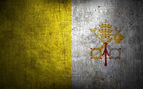 Vatican Metal Flag Grunge Art European Countries Day Of Vatican City