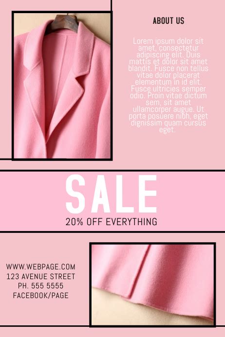 Fashion Clothing Store Sale Promotion Flyer Pink Template Postermywall