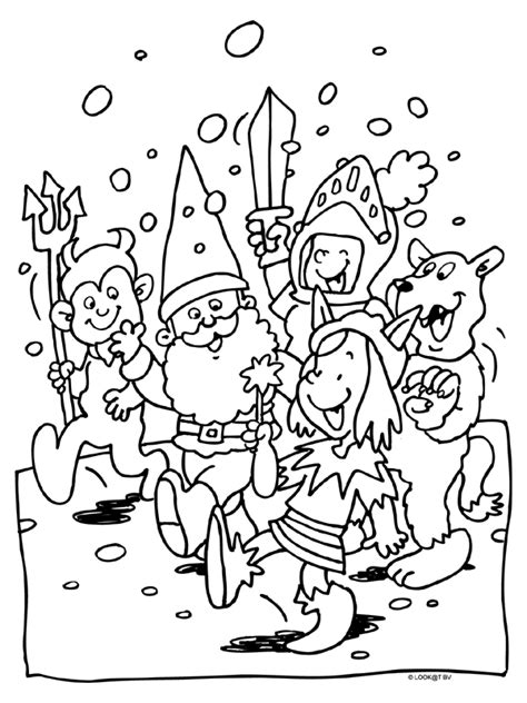 Kleurplaat Carnaval verkleden feest Kleurplaten.nl