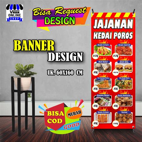 Spanduk Banner Jualan Makanan Dan Minuman Jajanan Kekinian Seblak