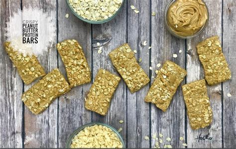 No Bake Crispy Peanut Butter Protein Bars Heather Mangieri Nutrition