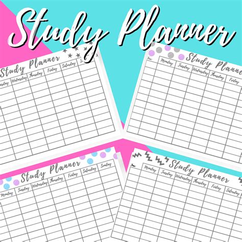Study Planner Printable Revision Planning Weekly Exam Etsy Time Table