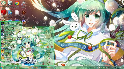 Snow Miku 2015 Windows 7 Theme By Hatsuantho Windows 7 Anime Themes