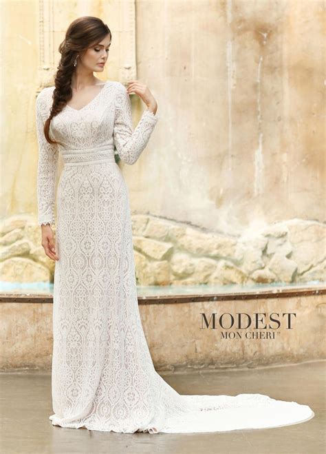 French Novelty Modest Bridal By Mon Cheri Tr11831 Soft Lace Wedding Dress