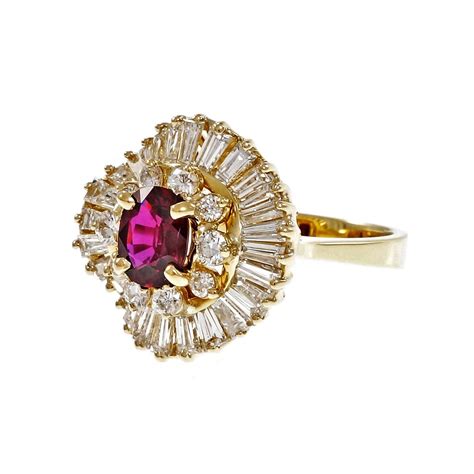1960s ruby diamond gold ballerina ring for sale at 1stdibs