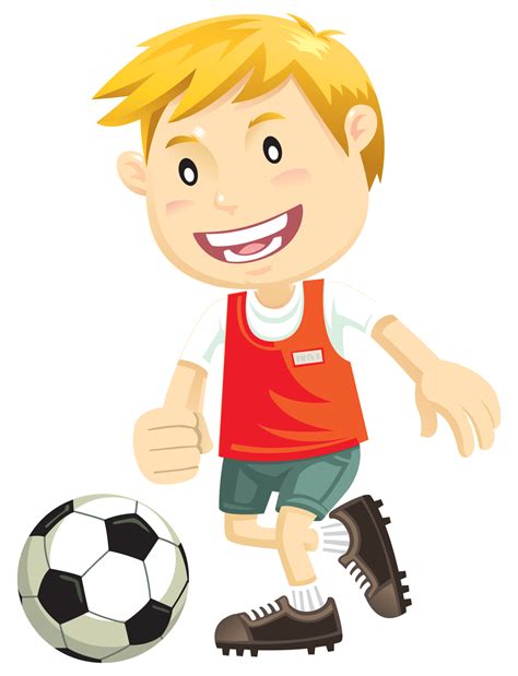 Niño Jugando Dibujos Animados De Fútbol 19008707 Png