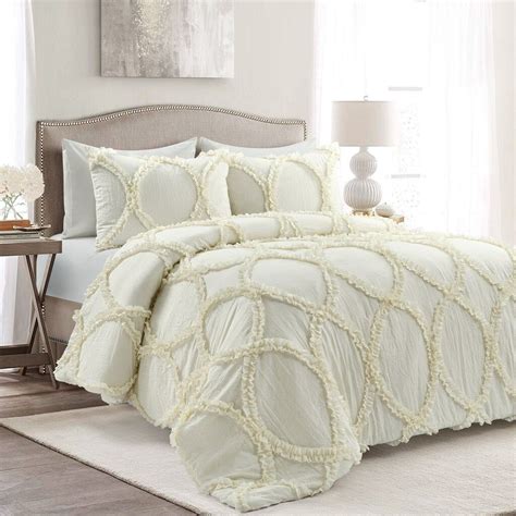 Lush Decor Riviera Neutral Comforter 3 Pc Set White King Comforter