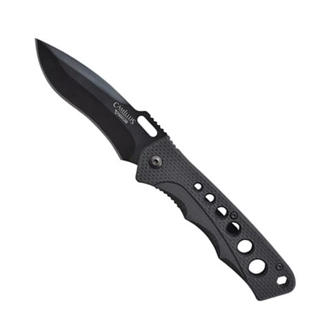 Camillus Rage 725 Carbonitride Titanium Folding Knife Plain Black Blade