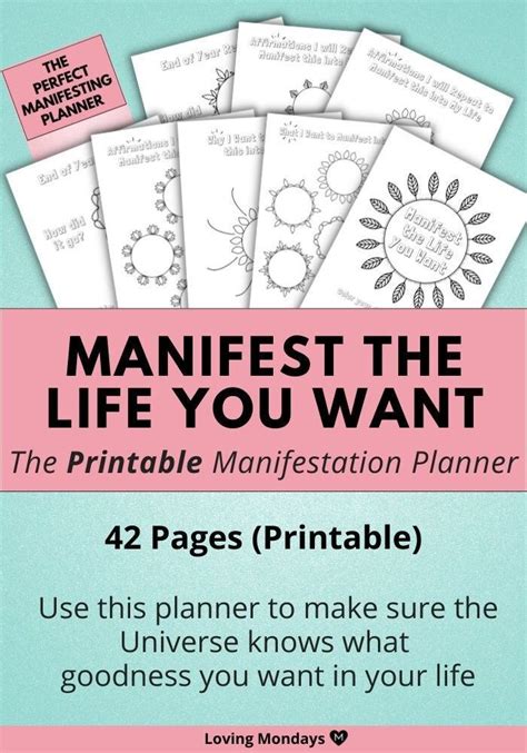 Printable Manifest And Law Of Attraction Planner Helping You Etsy