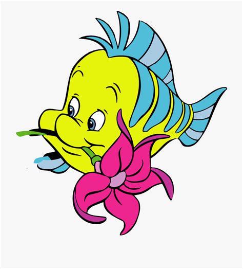Cartoon Little Mermaid Flounder Clip Art Library