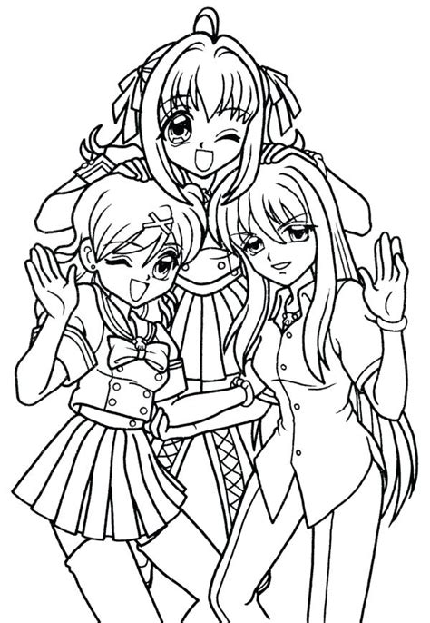 Anime Best Friends Coloring Pages At Free Printable