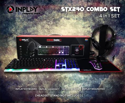 Inplay Stx240 4 In 1 Gaming Combo Black Membrande Rgb Gaming