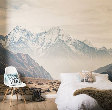 Mountain mural 5 piece wallpaper panel set. Mountain Vista Self Adhesive Wallpaper Mural By Oakdene ...