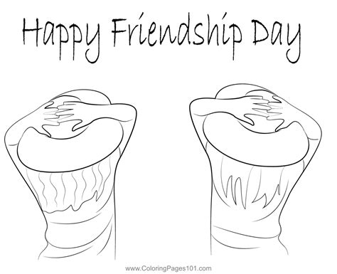 Friendship Day Lovely Wishes Coloring Page For Kids Free Friendship