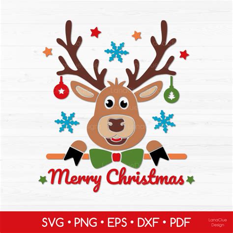 Merry Christmas Reindeer Svg Png Dxf Eps Pdf Inspire Uplift