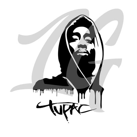 Tupac 2pac Shakur Silhouettes Svg And Png Cutting Files For The Cricut