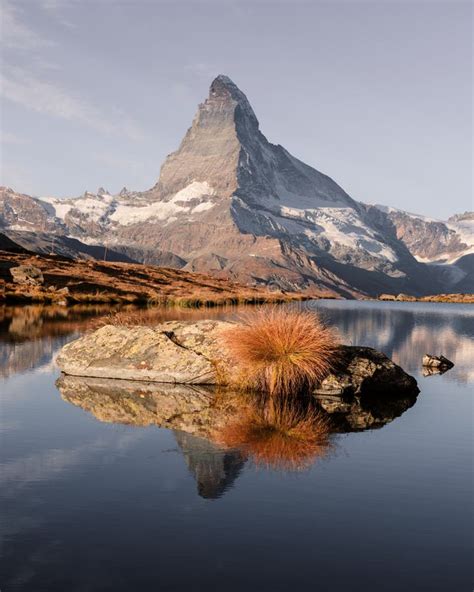 Matterhorn Peak On Stellisee Lake Stock Image Image Of Lake Majestic