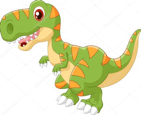 Adorable Dinosaurio De Dibujos Animados — Vector De Stock © Tigatelu