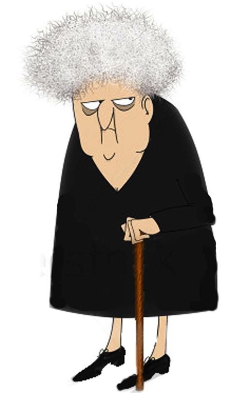 Stock Photo Funny Cartoon Of A Crotchety Old Woman Looking Sideways