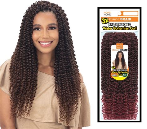 Glance Braid X Pre Stretched Water Bohemian Curl Inch Beauty Depot