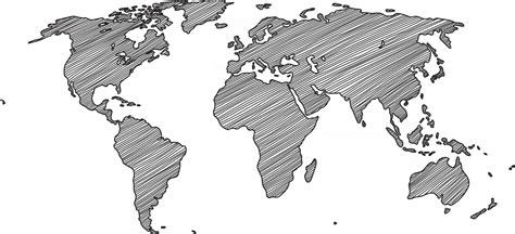 Freehand World Map Sketch On White Background 2962170 Vector Art At