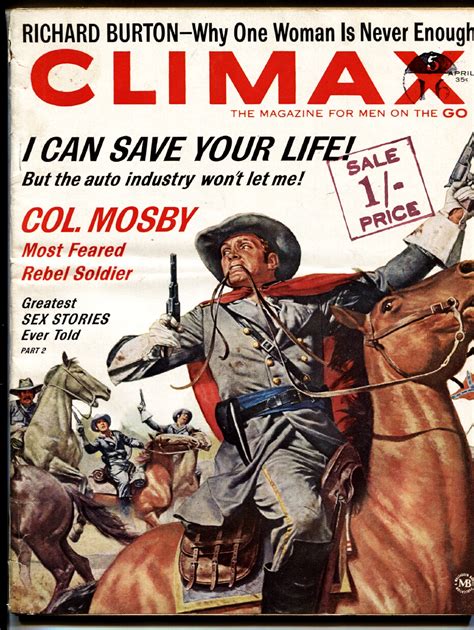 Climax Magazine April 1963 Col Mosby Richard Burton Willie Mosconi