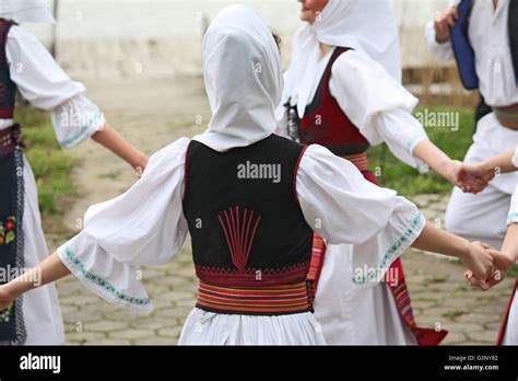 Girl Dancing Traditional Serbian Folklore Stock Photo Alamy