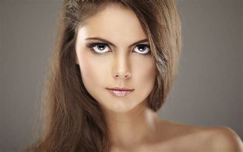 Women Brunette Long Hair Face Eyes Lips Portrait Makeup Wallpaper Coolwallpapersme