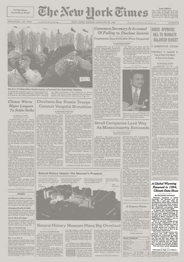 A Global Warming Resumed In 1994 Climate Data Show The New York Times