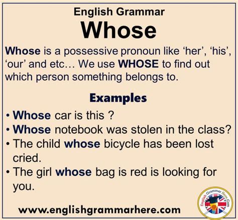 English Grammar Using Whose Definiton And Example Sentences Artofit