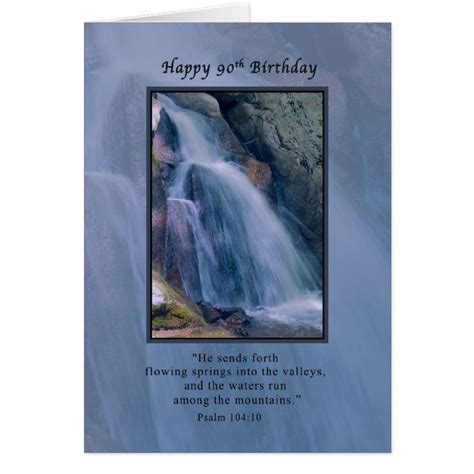 Birthday 90th Religious Mountain Waterfall Card Zazzle