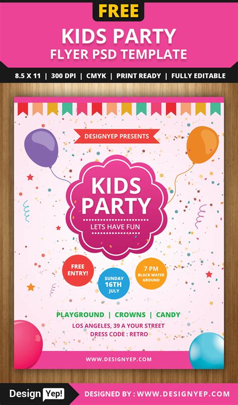 Opendns home vip applies parental control and monitoring at the network level, for all your devices, and its essential features are available for free. Free Kids Party Flyer PSD Template - DesignYep