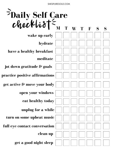 Printable Self Care Worksheets Printable Worksheets