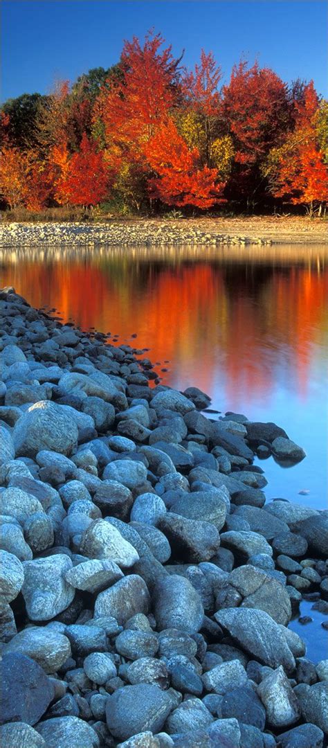 Blue Rocks On Fire Quabbin Reservoir Ma Beautiful Nature