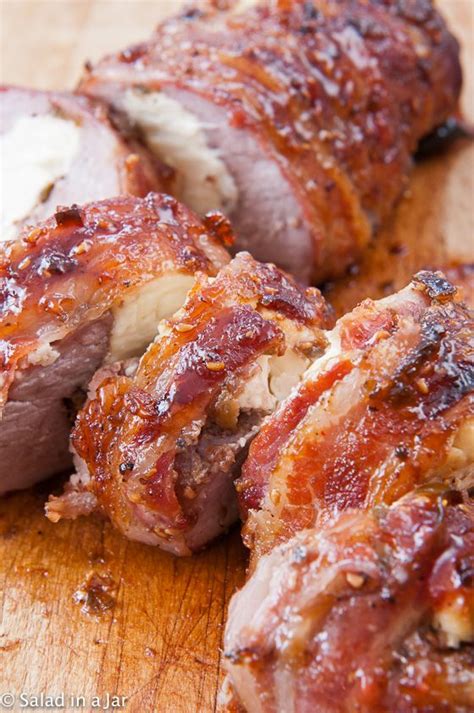 This bacon wrapped pork tenderloin is an incredible way to prepare pork that happens to only require 4 ingredients: Bacon-Wrapped Stuffed Pork Tenderloin with Raspberry ...