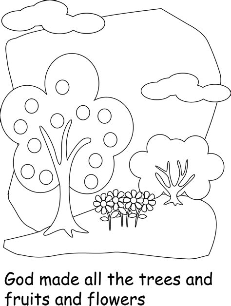 God Made Trees Coloring Page Sketch Coloring Page