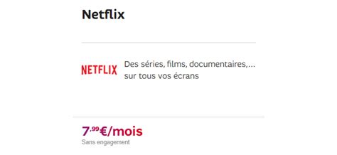 Netflix Sfr Prix Et Détails De Labonnement Sans Engagement
