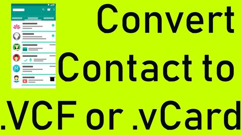 How To Convert Contact To Vcf Or Vcards In Windows 10 Youtube