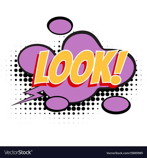 Look Text Comic Word Royalty Free Vector Image