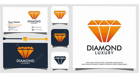 Modelo De Design De Logotipo De Diamante De Luxo Vetor Premium