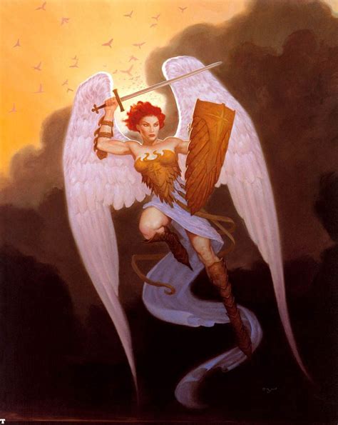 Brom Heaven Warrior Angel Fantasy Art Art à Thème Ange Ange Guerrier