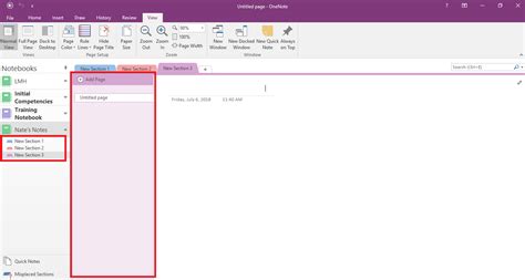 Rearrange Onenote 2016 So Pages Pane And Sections Are Visible On Left